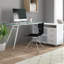 L-Shaped Glass Top Executive Desk
