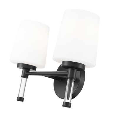 Meuble-lavabo 2 lumières Henri noir mat 14 po