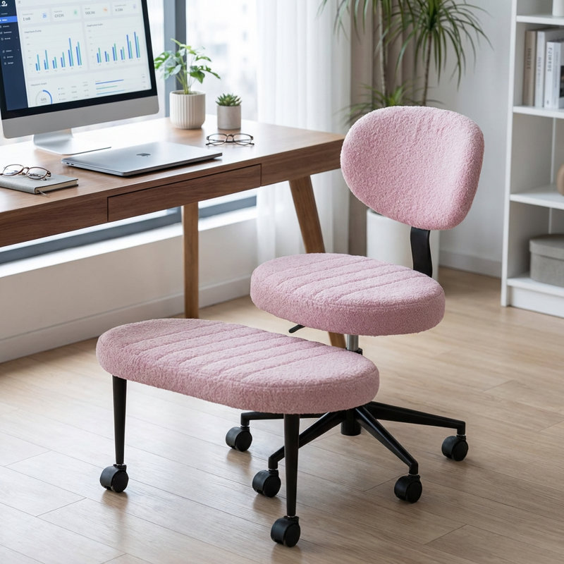 Ergonomic Multi-Position Office Chair with Swivel Seat and Adjustable Footrest for Enhanced Posture Support and Focus During Work or Meditation Sessions