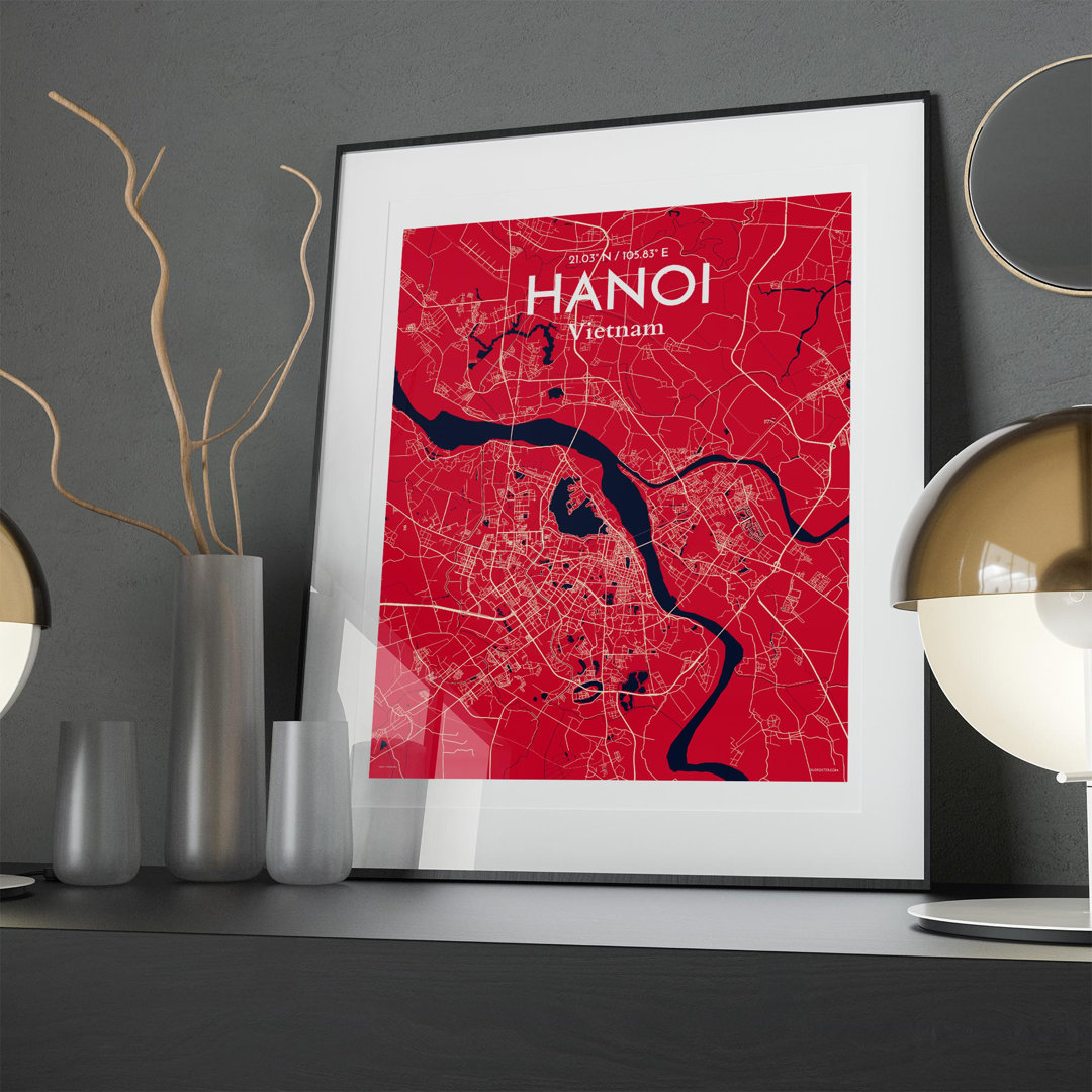 Hanoi City Map In Nautical - No Frame Print