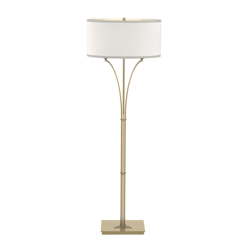 Formae 58" Floor Lamp, Flax, Modern Brass
