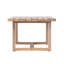 Table basse d'extérieur moderne en bois d'acacia avec plateau à lattes et base robuste