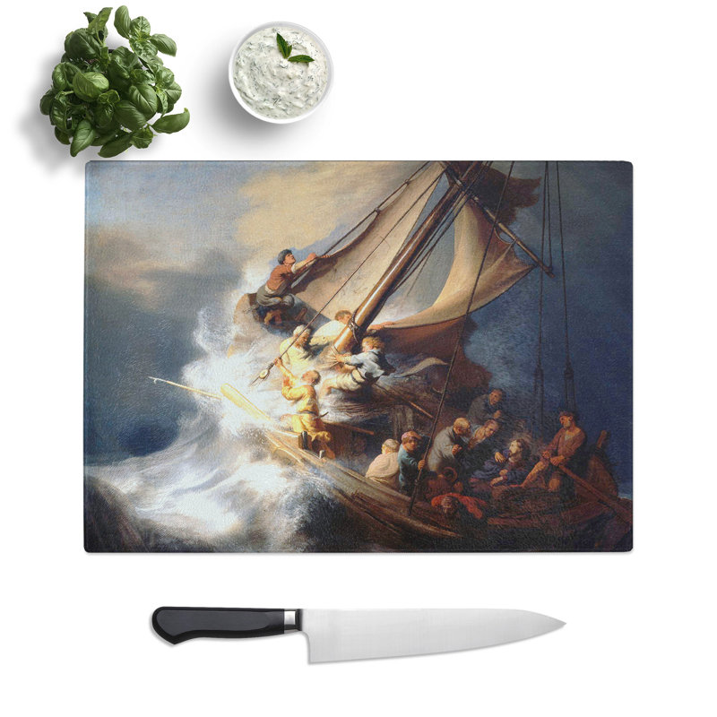 Christ in the Storm of Galilee by Rembrandt Van Rijn Chopping Board, 0.4cm H x 28.5cm W x 39cm L