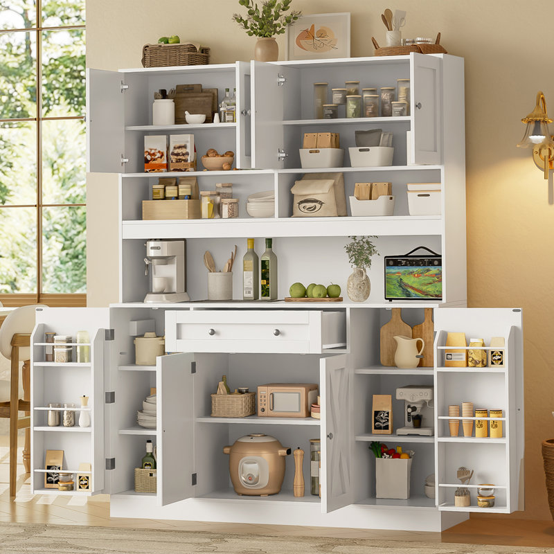 185cm Kitchen Pantry, White