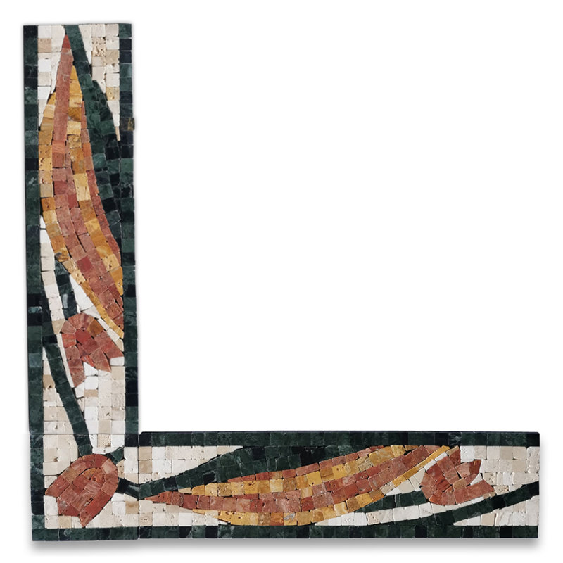 Carreau de mosaïque en marbre 3,1 po x 11,8 po Magnifica Rose