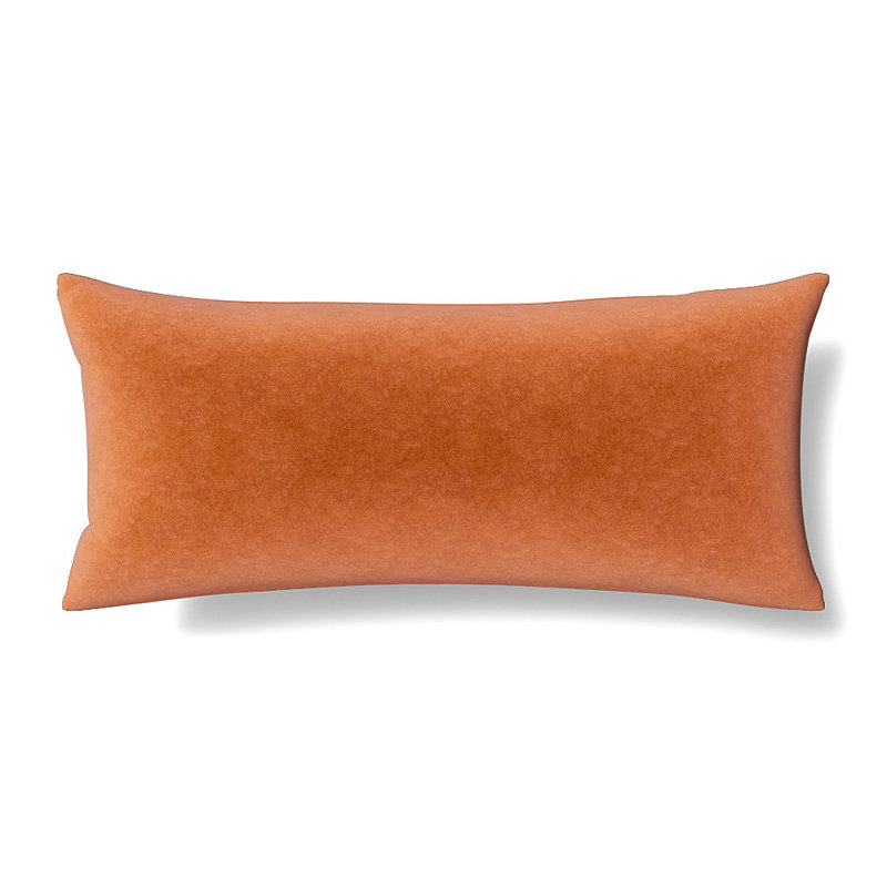 Fresco Polyester Blend Lumbar Rectangular Pillow Cover, Terra Cotta, 16"H x 36"W
