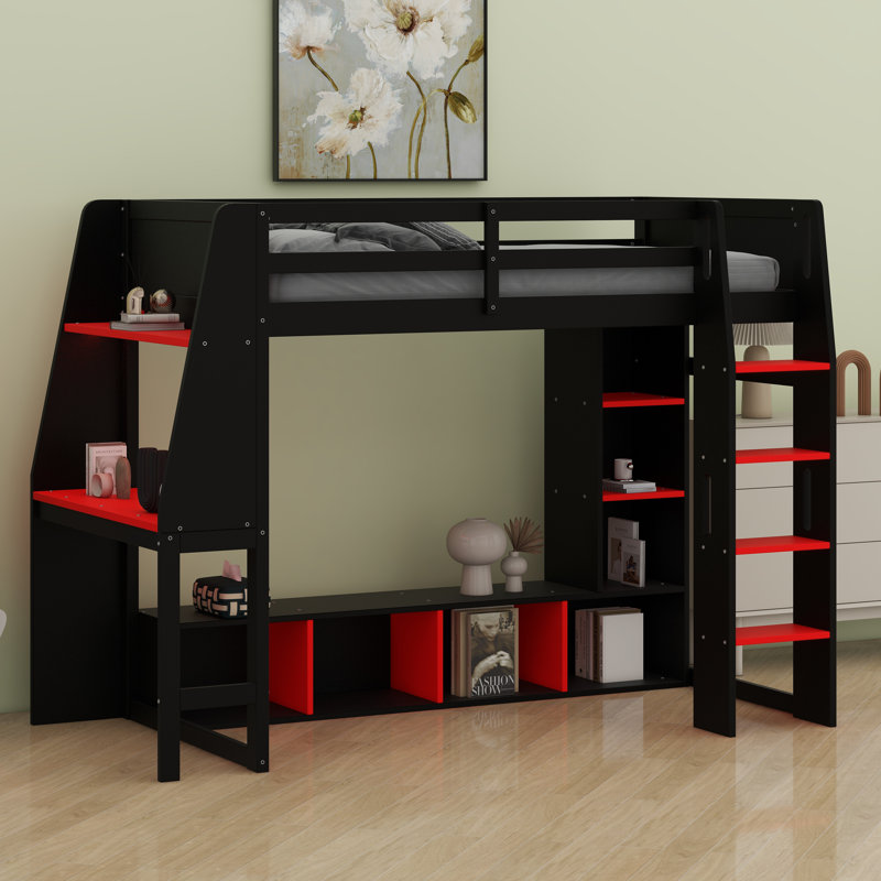 Lit mezzanine avec bureau Gaming