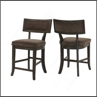 Ensemble de 2 chaises hautes de salle à manger avec coussin de revêtement en tissu, espresso