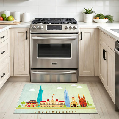 Tapis d'intérieur clair lavable à la machine City Tower