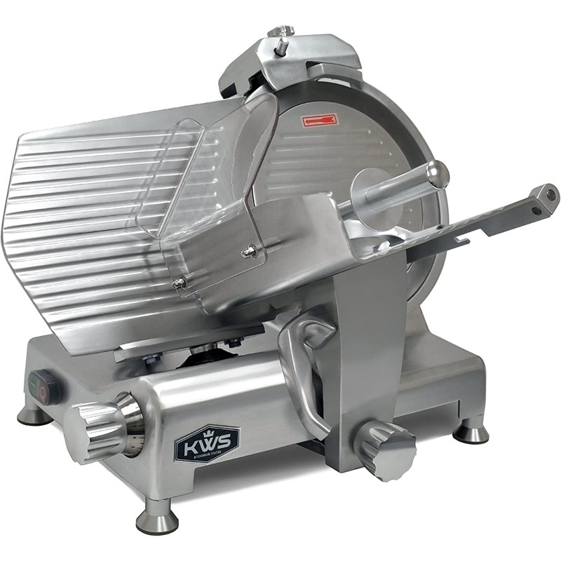 Base en aluminium anodisé pour trancheuse à viande de 12 po KWS 420W + lame en acier inoxydable + outil de retrait de la lame