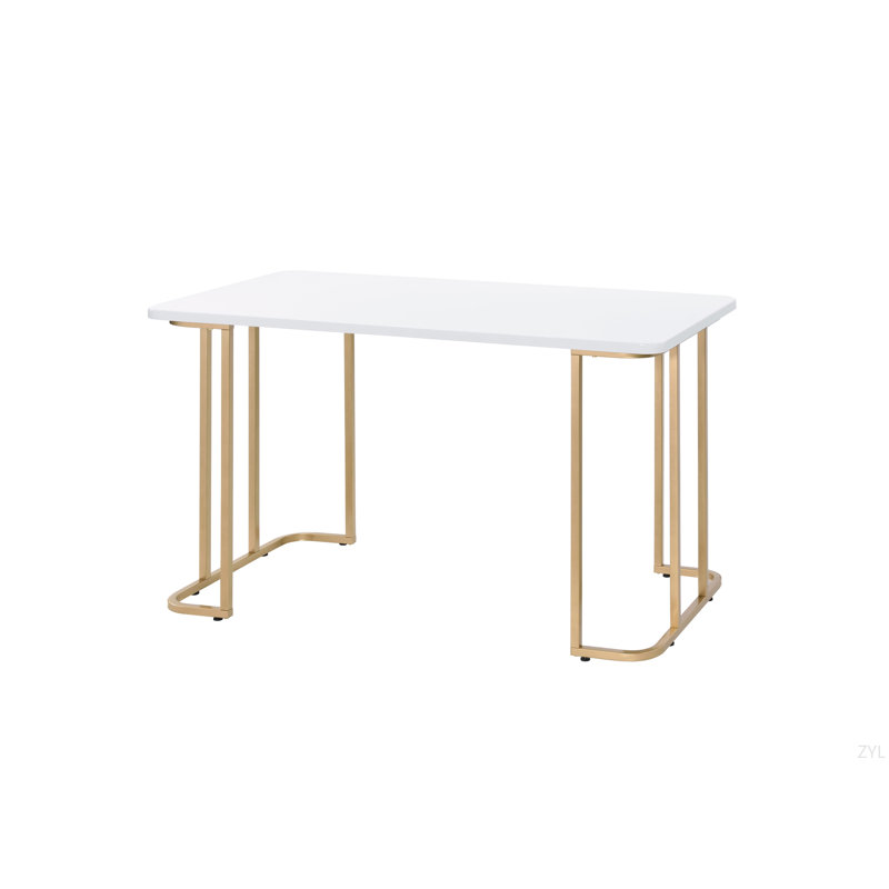 Bureau d'écriture blanc et doré