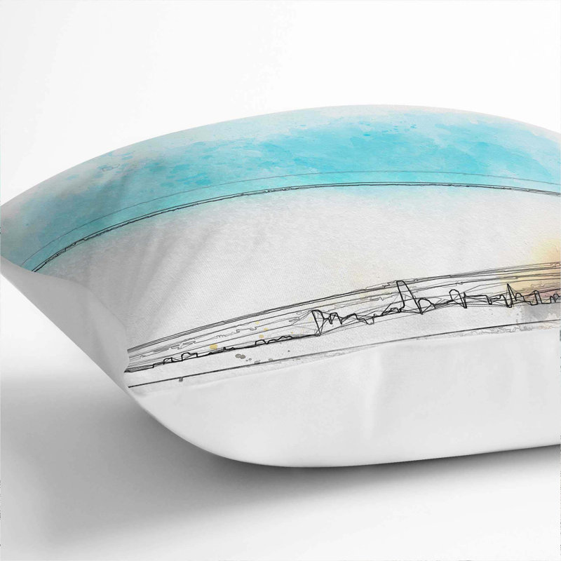Abstract Square Cushion, 55cm H x 55cm W x 20cm D, White