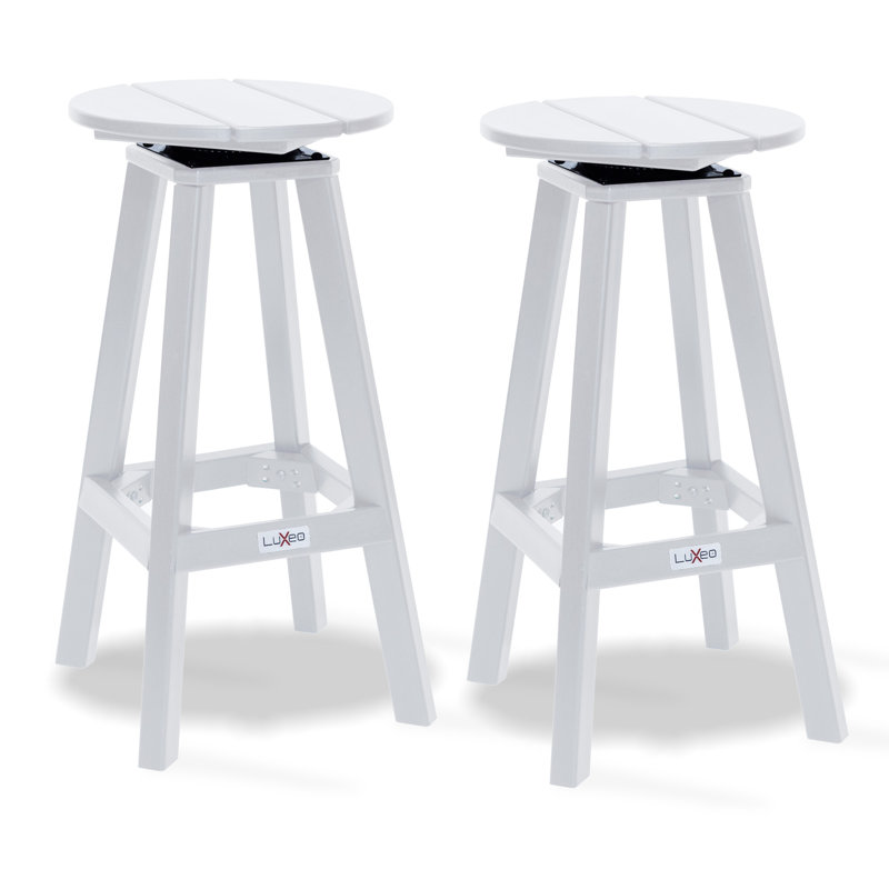 Tabouret d'extérieur LuXeo Mason (ensemble de 2), Blanc