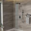 Pomme de douche double - carré de 12 pouces, noir mat, tête de bras, forme carrée, fixation murale-121245164