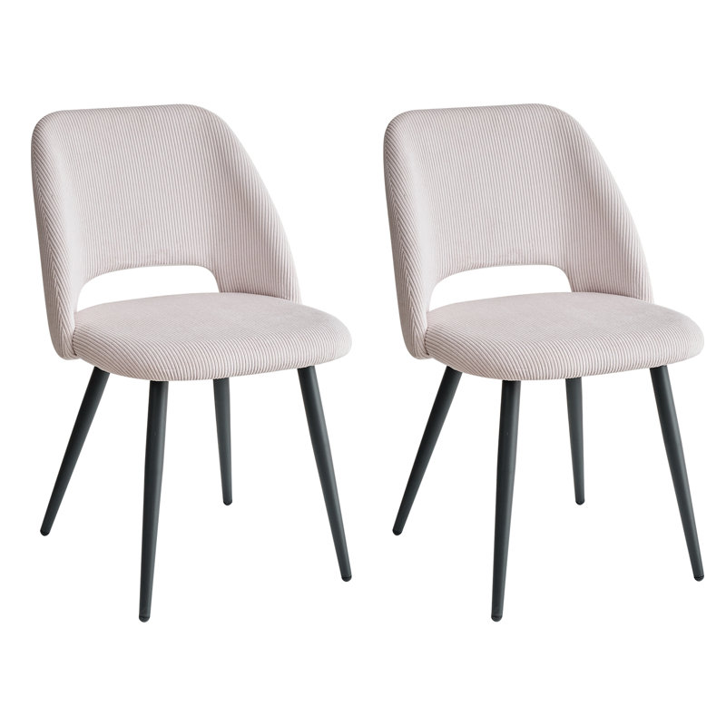 43.5cm H Upholstered Metal Parsons Chair, 2, Beige