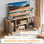 Meuble télé en rotin pour le salon, meuble télé Boho avec rangement et tablette ouverte, centre de divertissement en bois rustique, console multimédia pour téléviseur de 50 à 65 pouces-1744848026