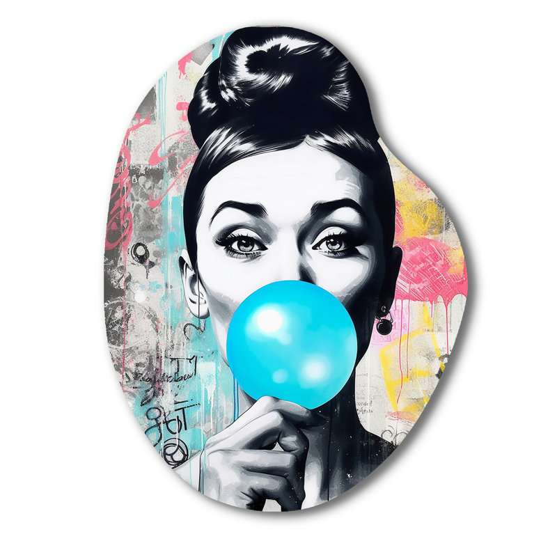 Katzer - Art mural asymétrique en forme de poire célébrité, H 38 po x l 28 po x P 1 po
