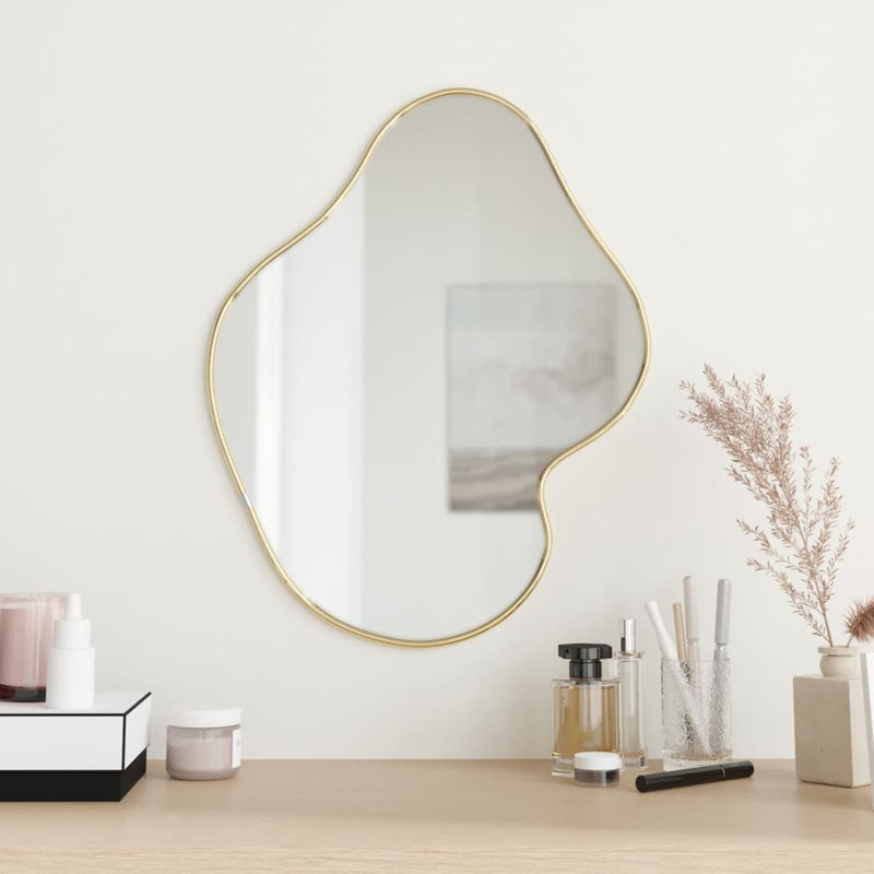 Miroir d'appoint mural Herreravega, Or, 23,6 po x 19,7 po