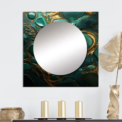 Jaboj - Miroir spirituel carré en pierre pour décoration murale