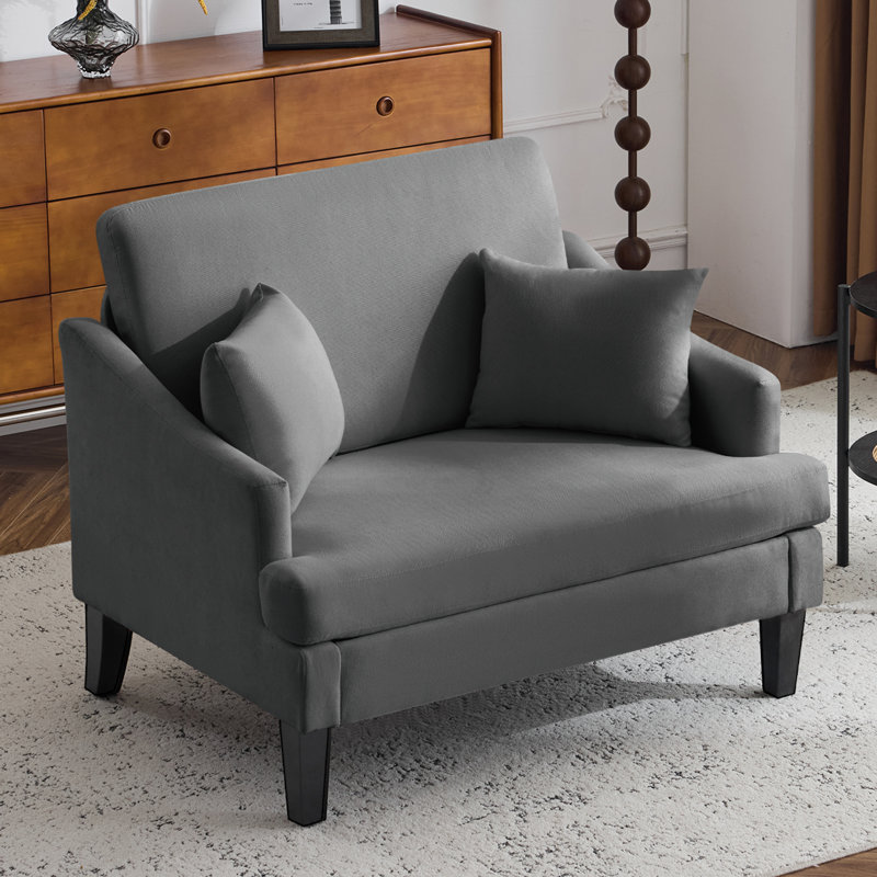  Fauteuil d'appoint surdimensionné 41 "pour salon, chambre à coucher, Gris foncé
