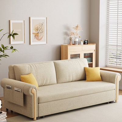 New Chinese Style Cotton and Linen Adjustable Sofa with Carbon Steel Frame
