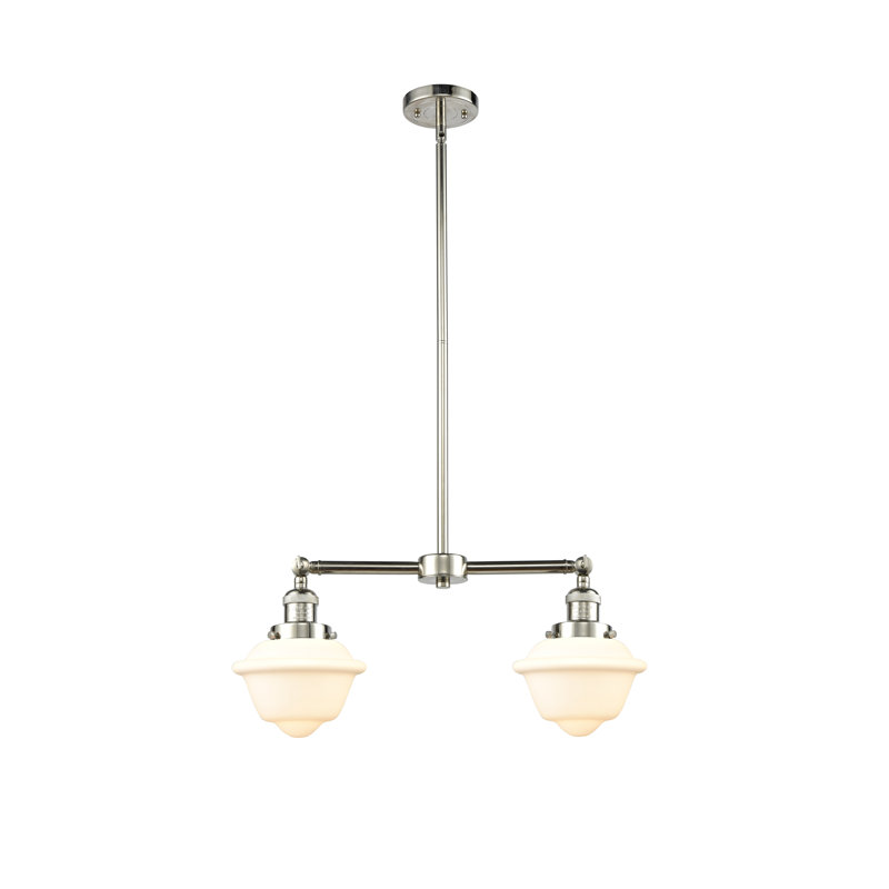 Calliope 2 - Light Kitchen Island Pendant, Matte White Cased, No Bulb Included, Polished Nickel