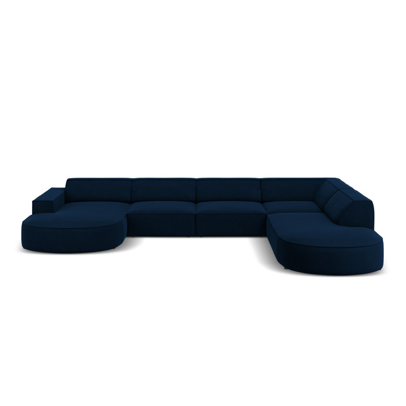 Jodie 7 Seater Corner Sofa, Blue, Right Hand Facing