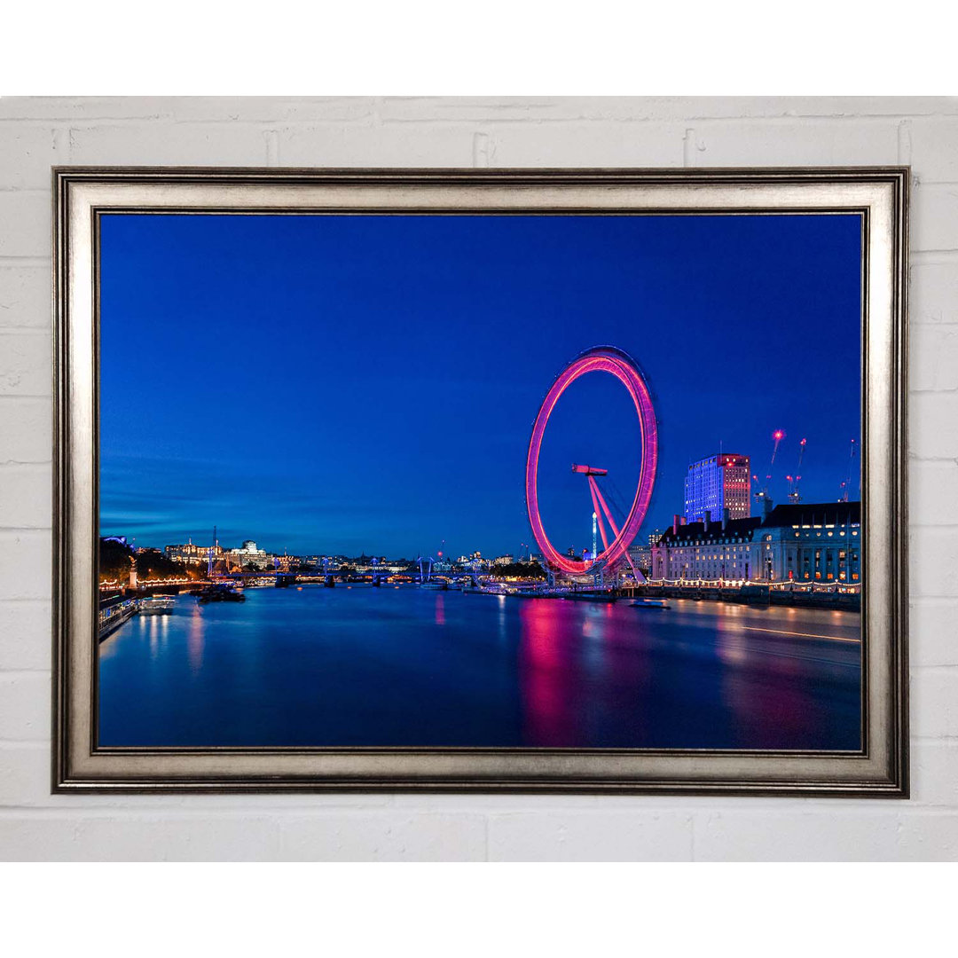 London Eye Pink Glow - Einzelner Bilderrahmen Kunstdrucke