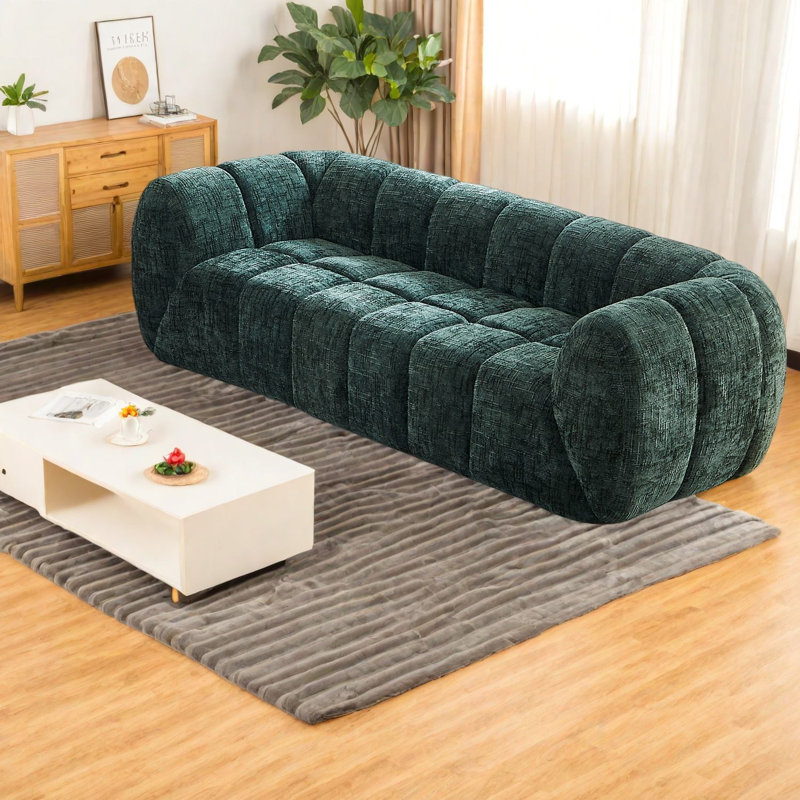 Canapé moderne en mousse de chenille, conception matelassée confortable pour le salon