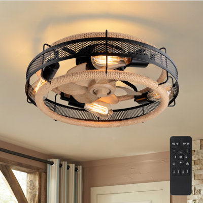 19.7”Ceiling Fan with Light, Lighting Kit Not Included