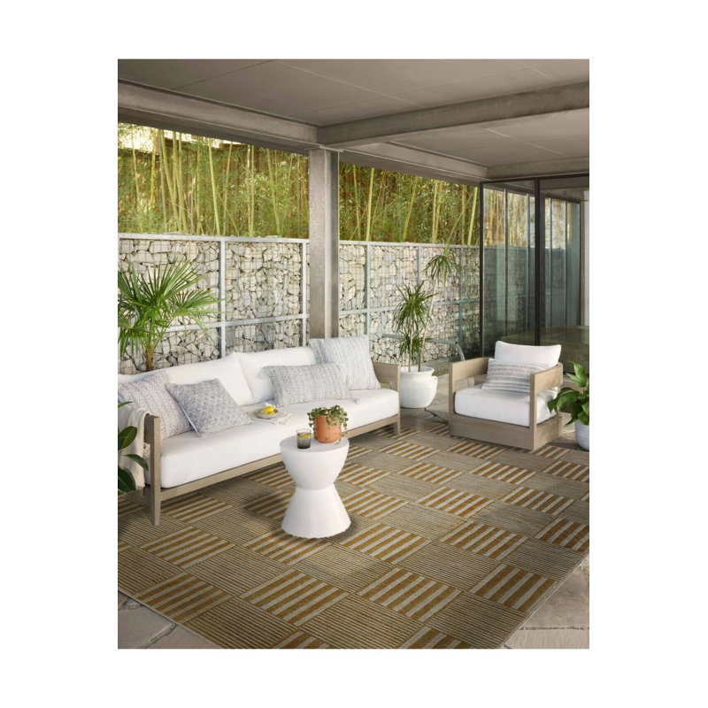 Beige Striped Patchwork Pattern Creative Modern Decorative Machine Washable Area Rug, Runner 4'11" x 9'10"