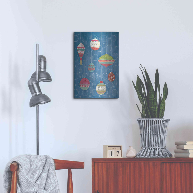 «Retro Ornaments I Blue» par Courtney Prahl, H 24 po x l 16 po