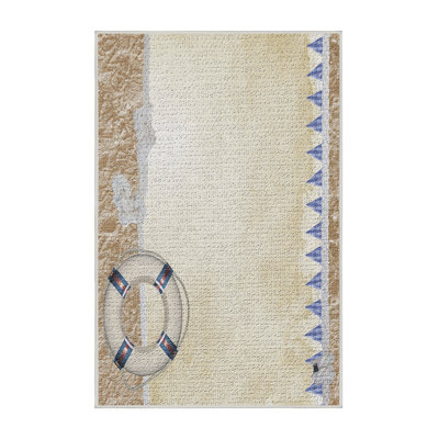 Tapis beige de style nautique