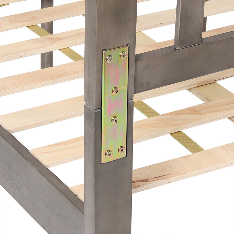 Stella Solid Wood Platform Bed, Gray