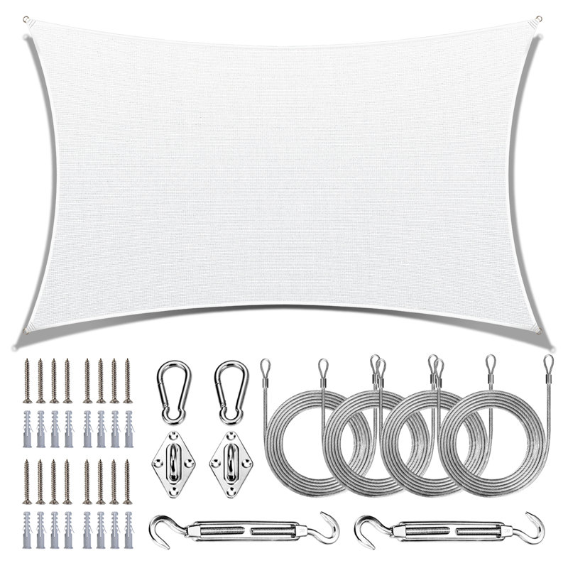 Voile d'ombrage Amgo, Bordure de jardin 13 pi, Blanc
