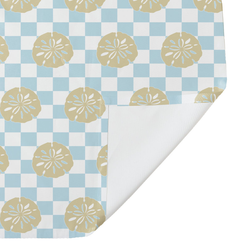 Rideau de douche Sand Dollar, Dollar des sables bleu/jaune à carreaux