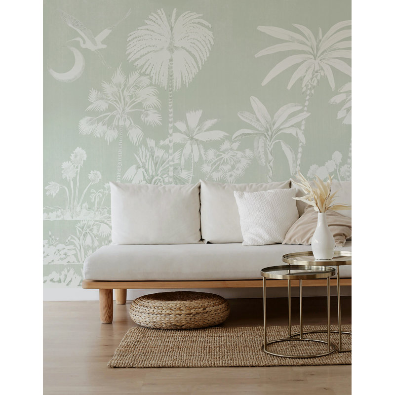 Murale Charleston Marsh Breeze par Megan Molten, Papier, Vert