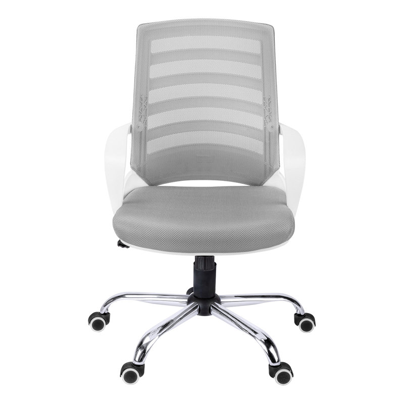 Chaise de bureau Clintonville, Blanc / gris, Chrome
