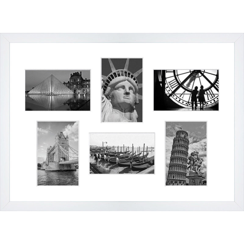 Johari Wood Picture Frame with Mat, White