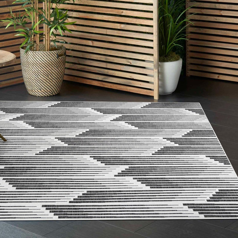 Outdoor Modern Indoor/Outdoor Area Rug, Square 13'1"