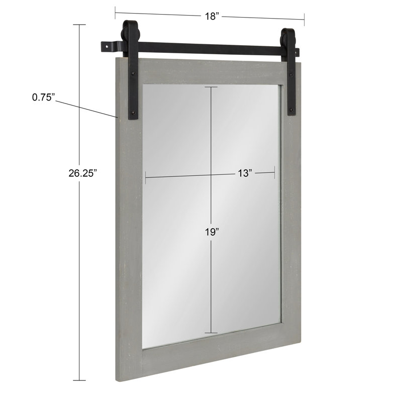 Miroir Dayanah, Gris rustique, 26,75 po x 19,5 po