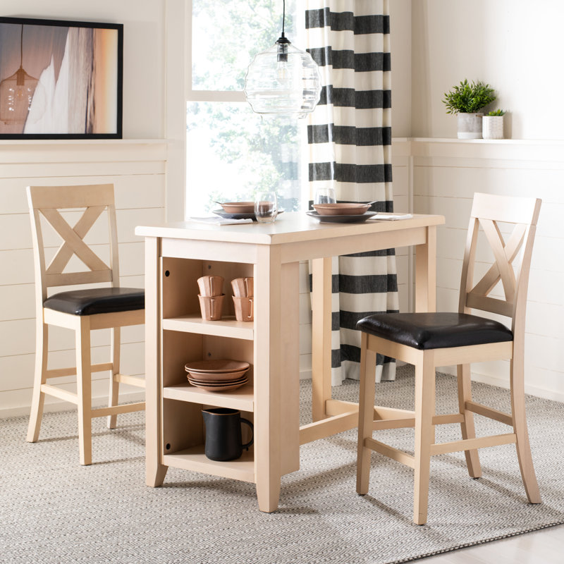 Donegal 2 - Person Solid Wood Solid Wood Top Four Leg Dining Set, White Wash