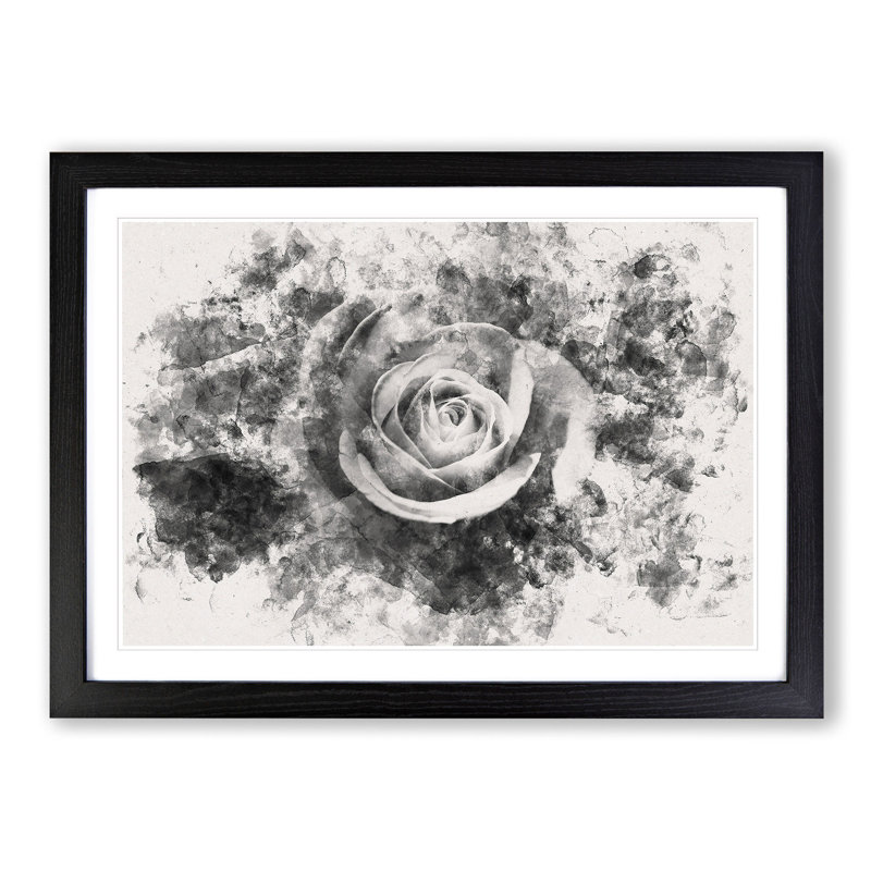 Rose Rodion Kutsaev - Picture Frame Painting Print, 62cm H x 87cm W x 2cm D, Black Framed