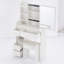 Table de coiffeuse compacte avec miroir à DEL et tiroirs de rangement - Table à langer avec tabouret rembourré-875034265