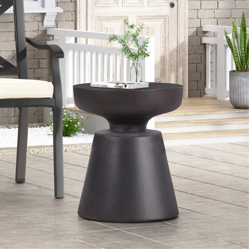 Table d'appoint d'extérieur en béton léger