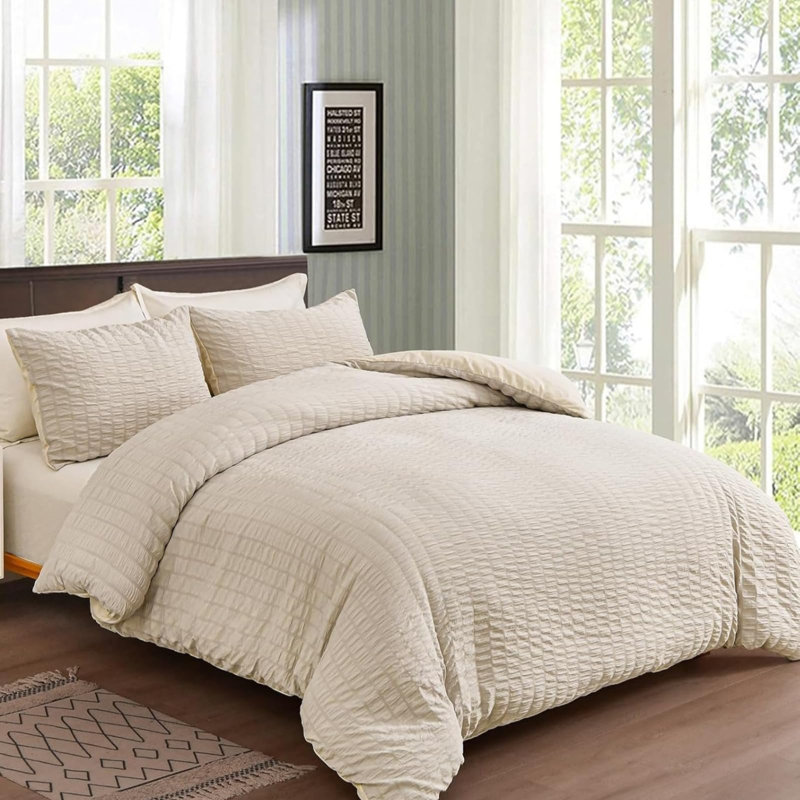 Mechine woven Sheet Set, Beige