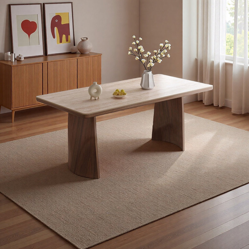 Table de salle à manger d'inspiration rétro, 29.52"H x 70.86"L x 31.49"W