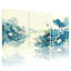 Paysage et nature, nénuphar, paysage avec libellule et montagnes, ensemble de 3 impressions sur toile-2106815596