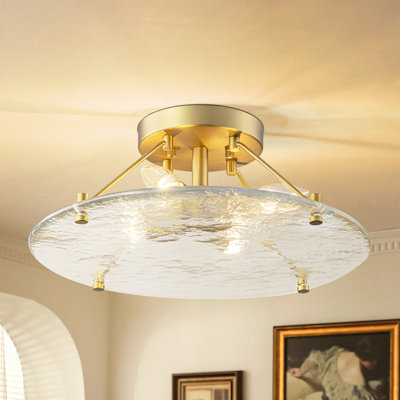 Plafonnier encastré en verre 4 lumières