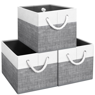 Open Storage Bins, Foldable Storage Baskets, Large Storage Box with Rope Handles